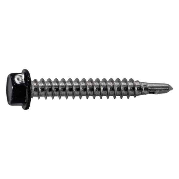 Midwest Fastener Self-Drilling Screw, #12 x 1-1/2 in, Painted Stainless Steel Flange Hex Head External Hex Drive 39612 - main